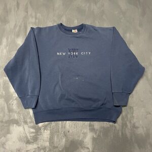 Vintage New york City sweatshirt mens XL Blue 1990s NYC USA